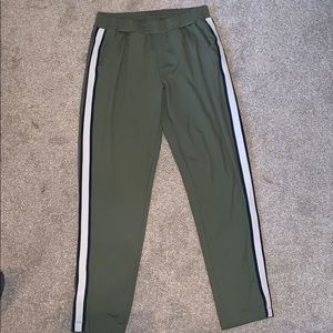 Aerie green striped jogger pants size M